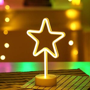 Star shaped neon light stand for home
