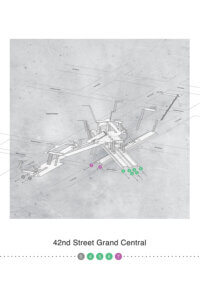 a map showing New York's train lines at 42nd Street Grand Central
