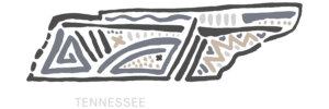 Minimalist line illustration of the shape of Tennessee state