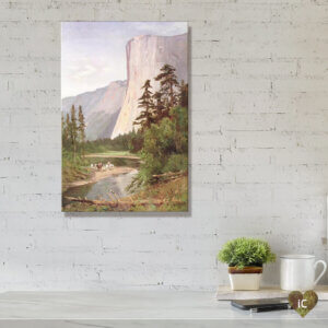 Desk with painting of El Capitan in Yosemite Valley by iCanvas artist William Keith