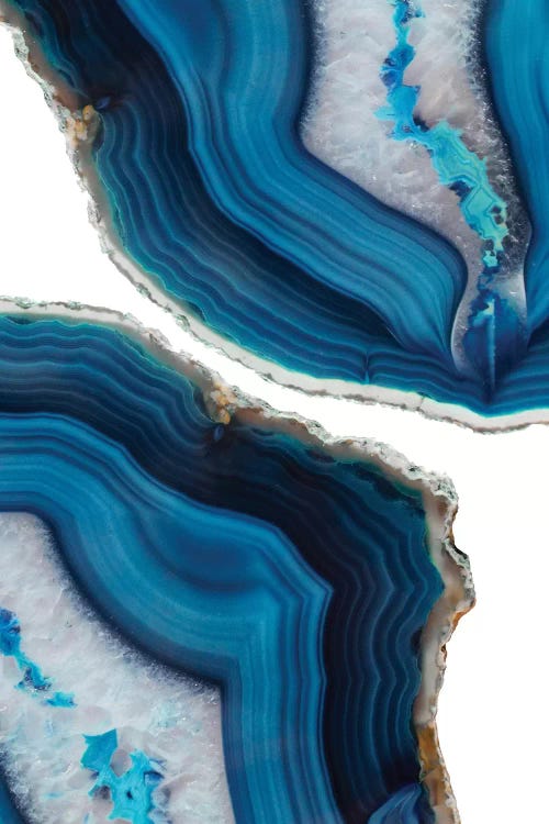 Wall art of two blue agates by iCanvas artist Emanuela Carratoni