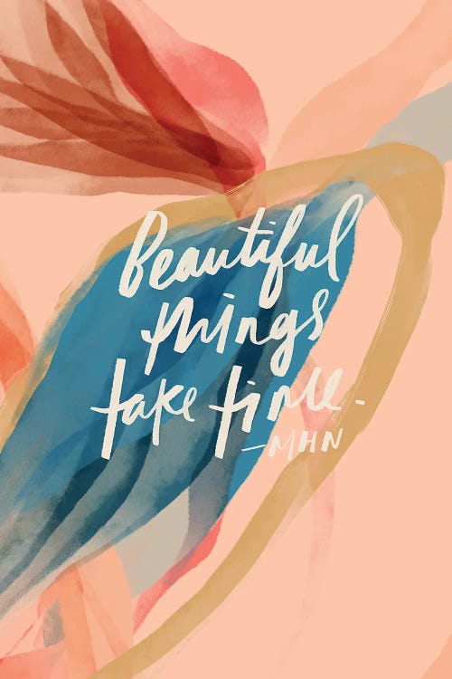 Motivational typography wall art against a pastel abstract by iCanvas artist Morgan Harper Nichols