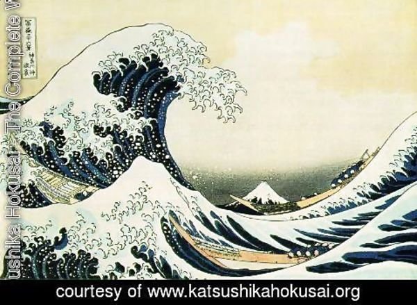 Wall art of a wave by Pechane inspiration Hokusai