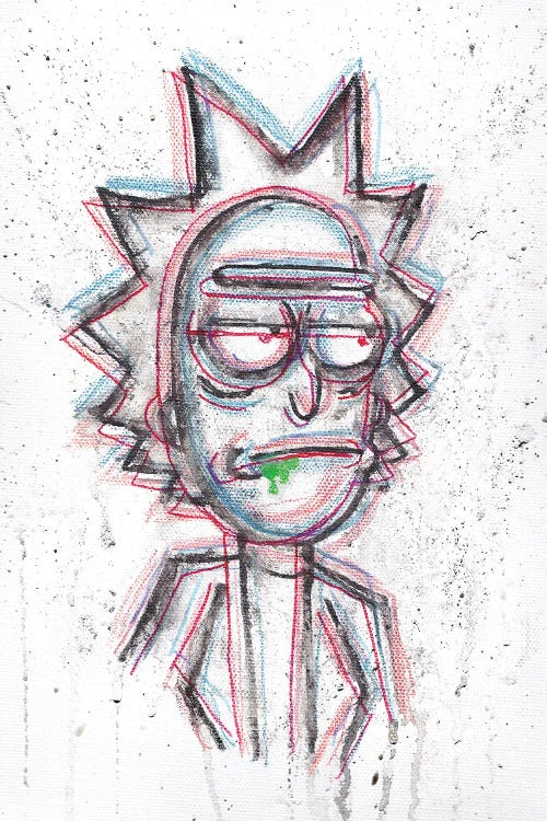 Illustration of Rick from Rick and Morty by iCanvas new artist Adam Michaels