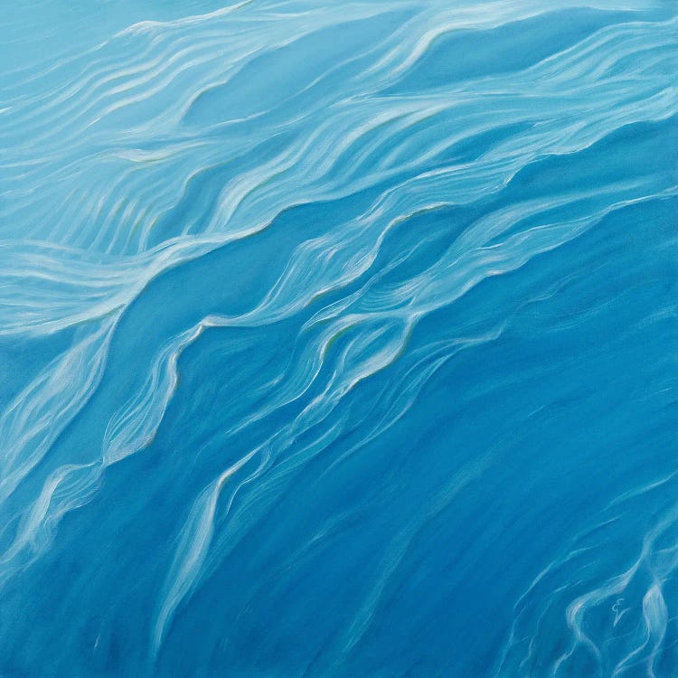 Wall art of aerial view of blue water ripples by iCanvas artist Eva Volf