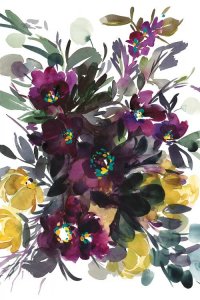 Purple and yellow floral watercolor by iCanvas artist Gosia Gregorczyk