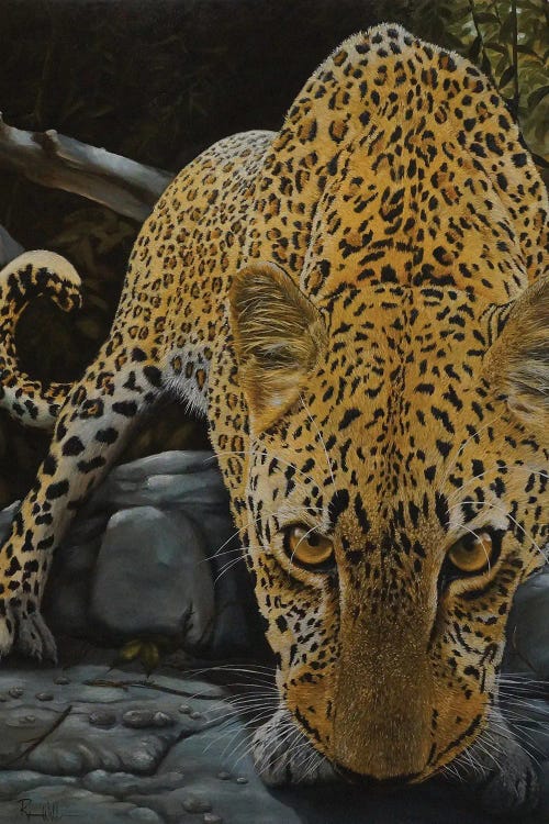 painting of a leopard by iCanvas artist Reian Williams