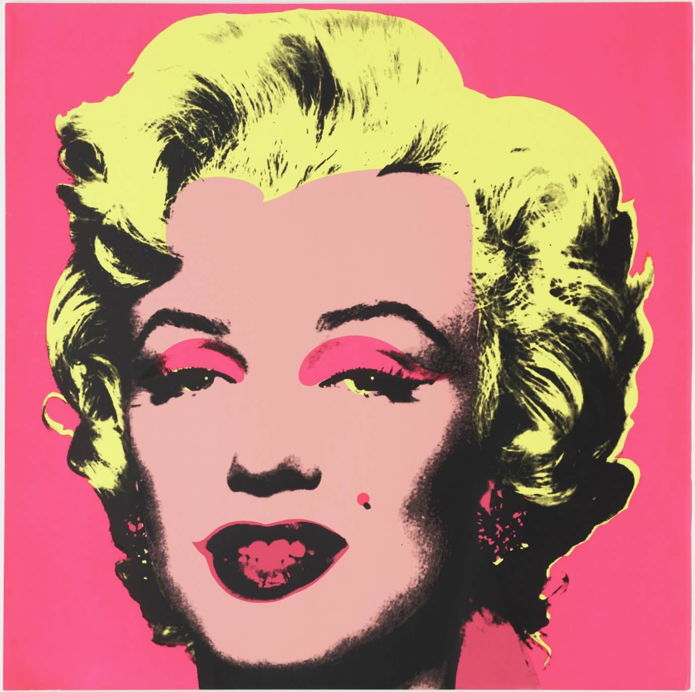 Neon pop art of Marilyn Monroe by Andy Warhol