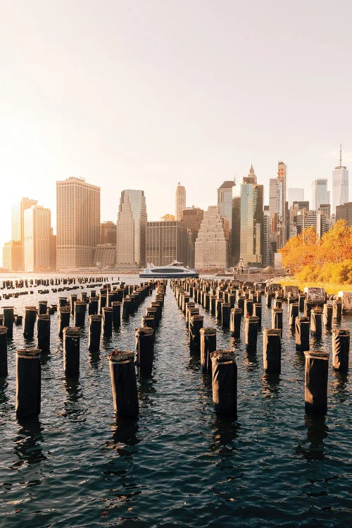 Photo of NYC's east river facing the city by iCanvas artist Dylan Walker