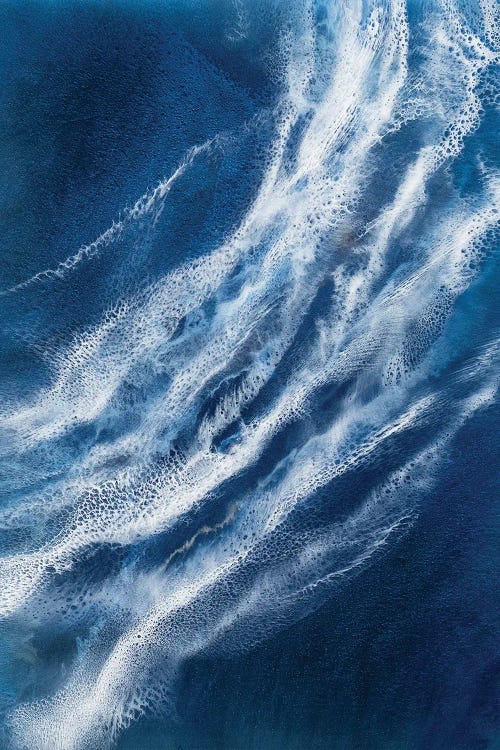 Wall art of aerial closeup of a blue wave by new icanvas creator Christina Twomey
