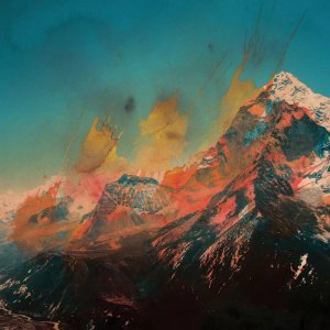 Nature photography of mountain peaks with splashes of pink and gold over them by iCanvas artist Andreas Lie