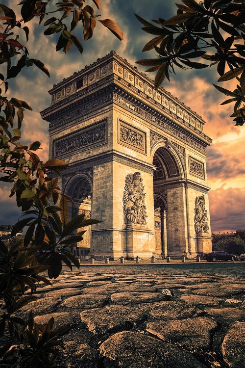 Architecture art of Arc de Triomphe in Paris during sunset by new icanvas artist Manjik Pictures