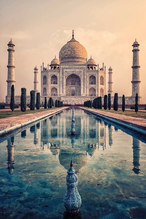 Architecture art of Taj Mahal Mausoleum and its reflection in pool by new creator Manjik Pictures 