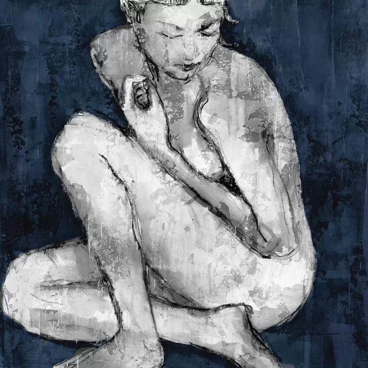 Modern classic art of reimagined version of Picasso’s Blue Nude by iCanvas artist Liz Jardine