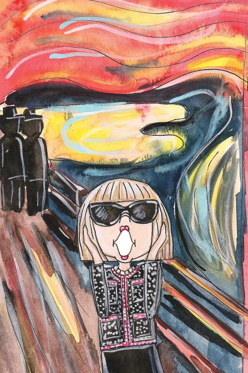 Classic art with a twist of The Scream reimagined with Anna Wintour by iCanvas artist Kahri