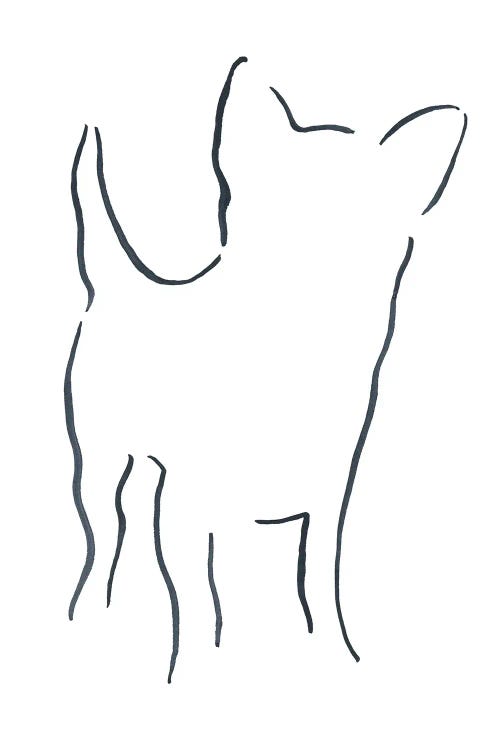 Minimalist line drawing of a chihuahua by new icanvas creator Lesley Bishop