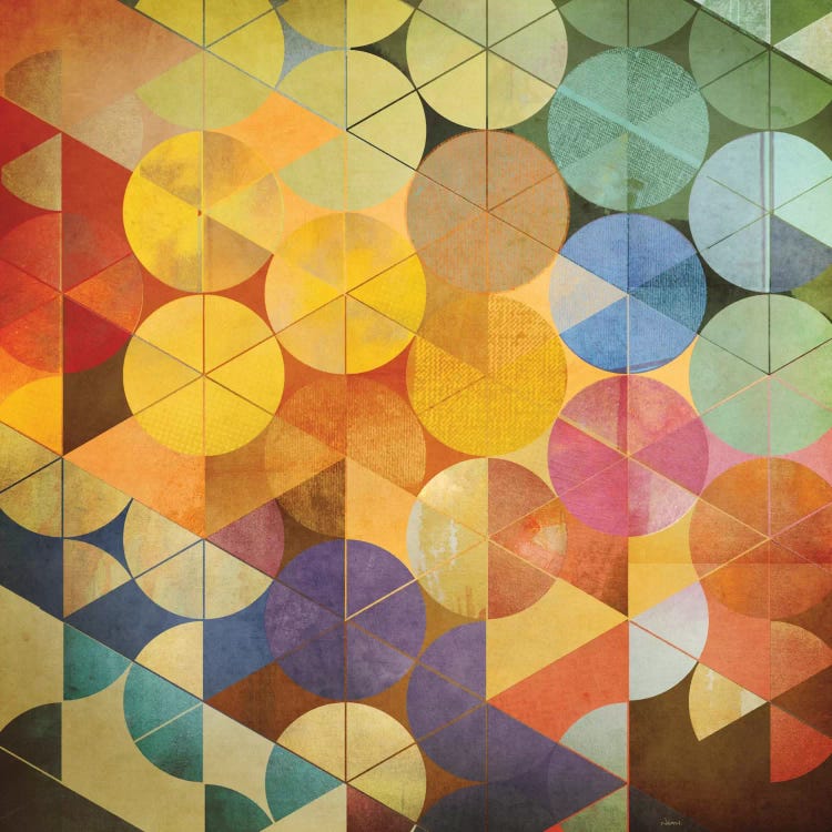 Modern classic art reimagining Kandinsky’s circles with colorful transparent circles by iCanvas artist NOAH