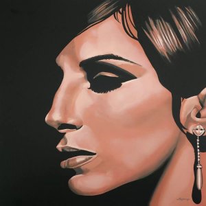 Portrait of Barbara Streisand’s profile by iCanvas artist Paul Meijering