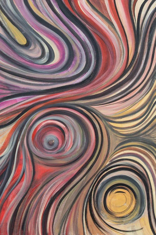 Abstract art featuring colorful swirls by new iCanvas creator Shirly Maimon