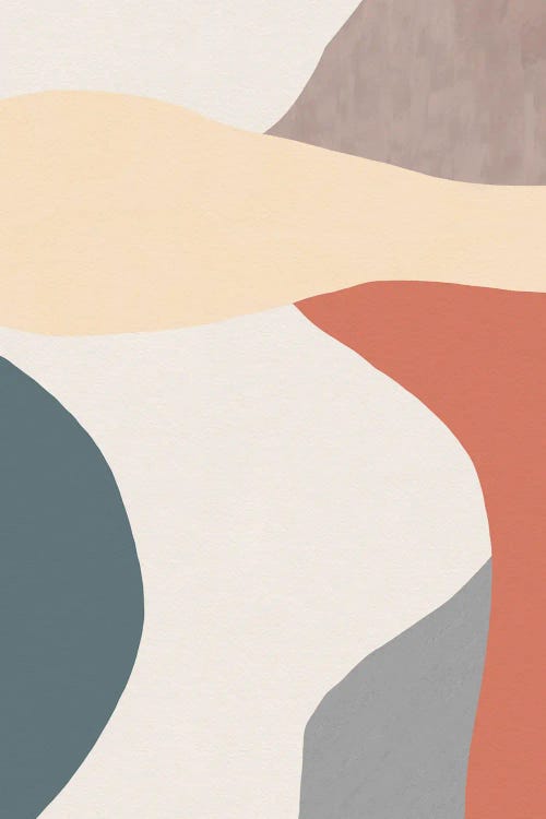 Abstract art featuring cream, gray, tan and orange colors by new iCanvas creator Sakshi Modi