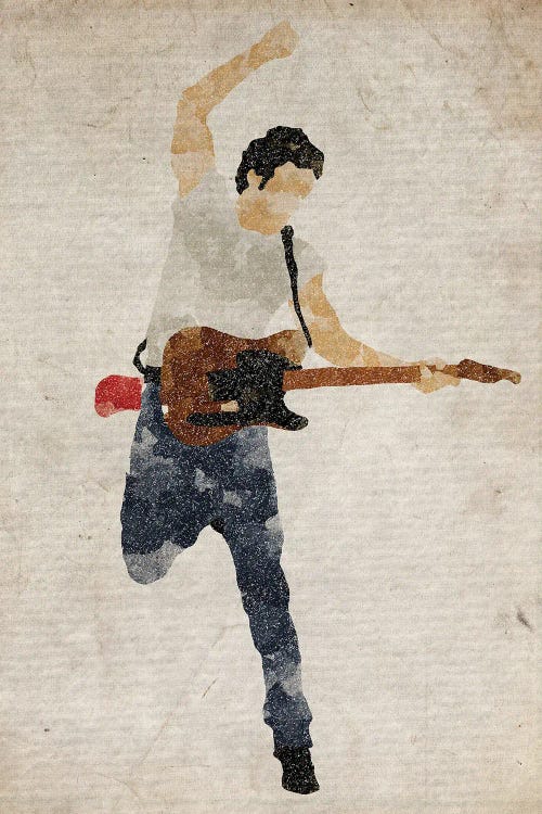 Faceless art of Bruce Springsteen playing electric guitar by new icanvas artist FisherCraft