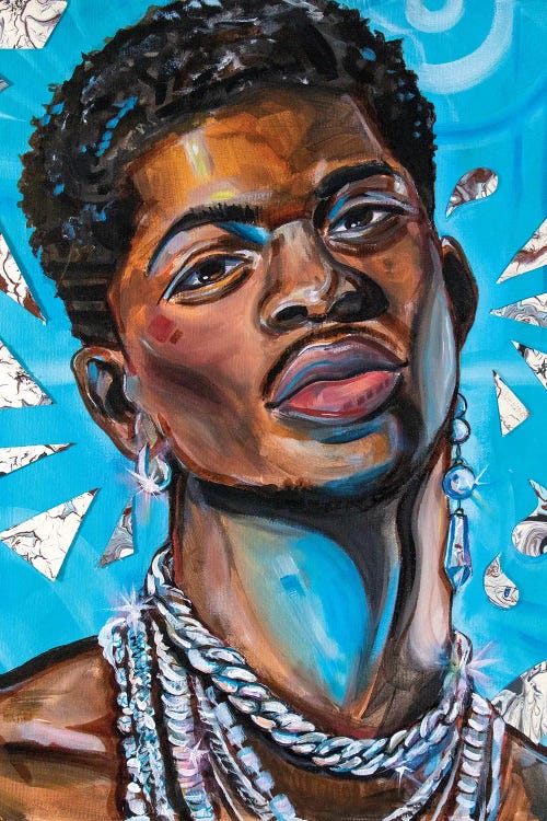 Pop culture portrait of Lil Nas X by icanvas artist Forrest Stuart