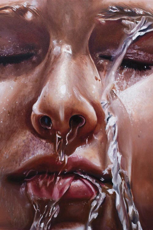 wall art of closeup of face with water running down it by new icanvas artist julia ryan