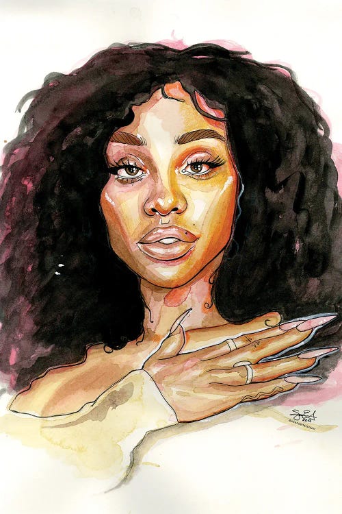 Andy Warhol inspired art of Sza by icanvas artist Sean Ellmore