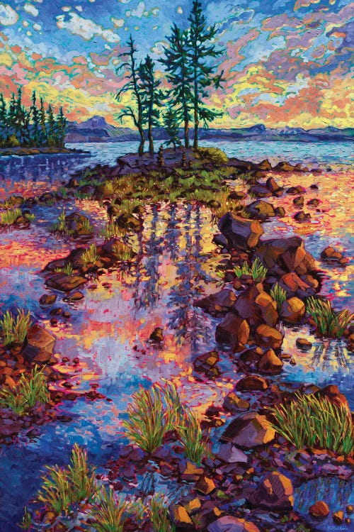 fine art painting of Waldo Lake Reverie by new icanvas creator Rebecca Baldwin