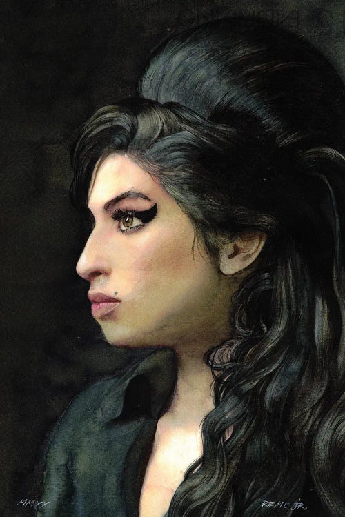 Profile portrait of Amy Winehouse by new icanvas creator REME JR