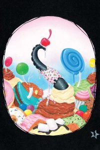 Wall art similar to special effects makeup vibe featuring octopus leg among dessert items by icanvas artist sugar fueled