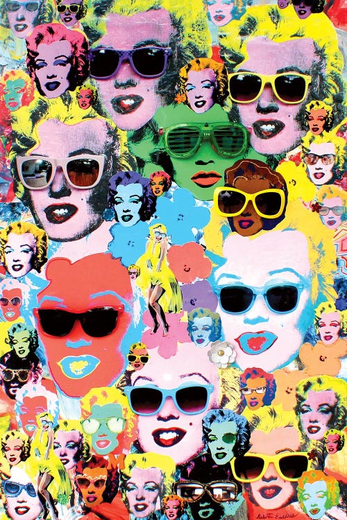 Andy Warhol artist inspiration marilyn monroe collage by icanvas artist Robert Swedroe
