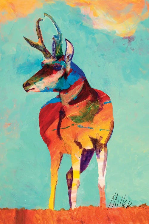 Colorful painting of a gazelle by new icanvas artist Tracy Miller