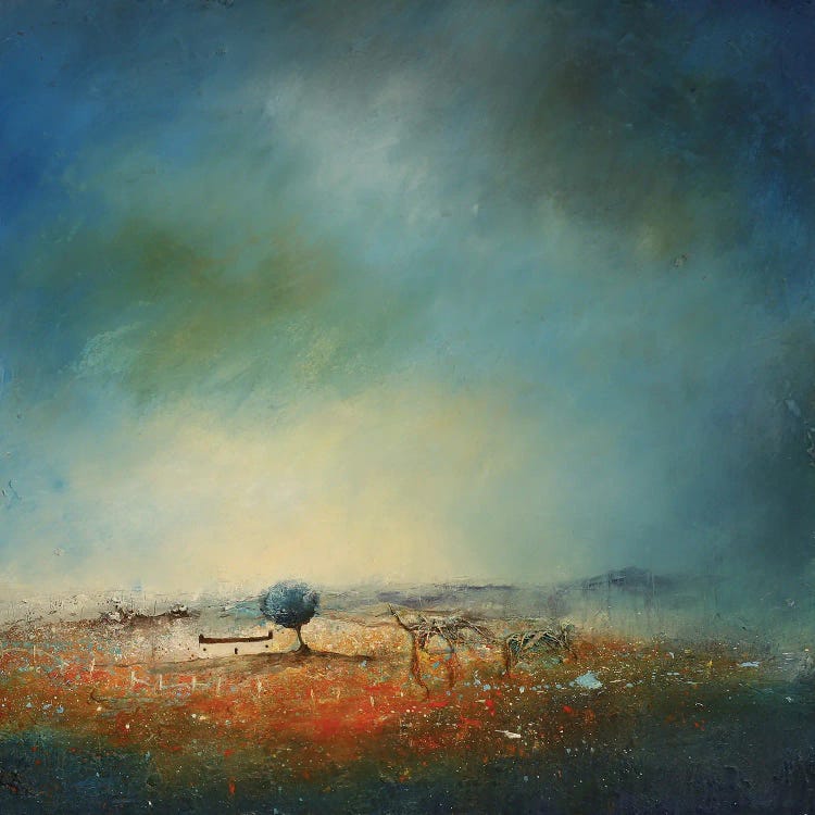 painting of a field with a tree by new icanvas artist Lisa House