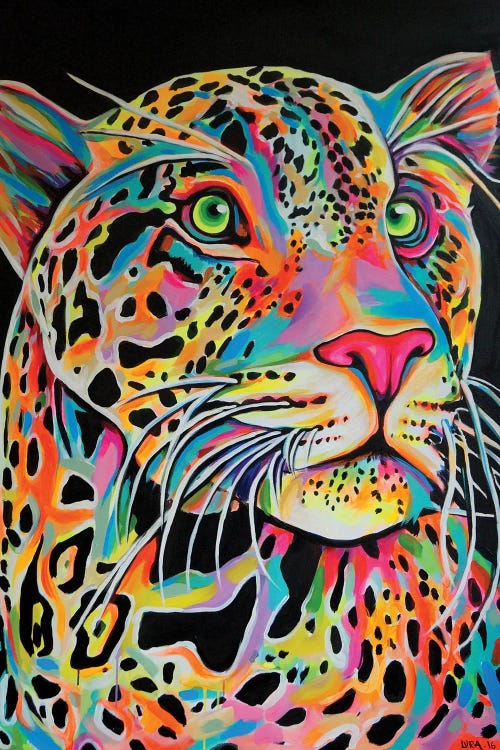 Colorful portrait of a leopard by new icanvas creator Natmir Lura