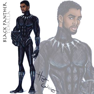 Black panther standing without mask on