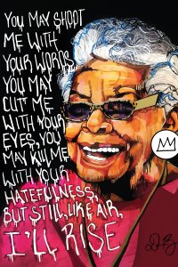 Maya Angelou portrait with quote