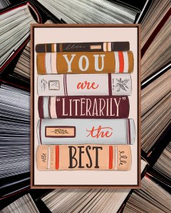 Stacked books with you are literarily the best sentiment