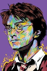 Rainbow colored Harry Potter