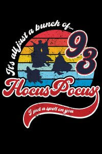 Hocus Pocus typography with witch silhouette