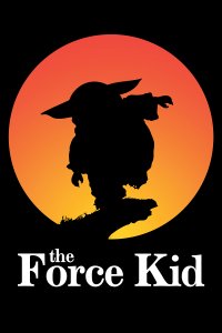 Silhouette of The Force with orange circle and the Force Kid typography