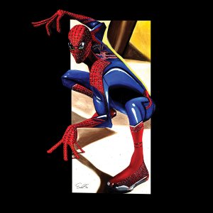 Spiderman in crouched down pose