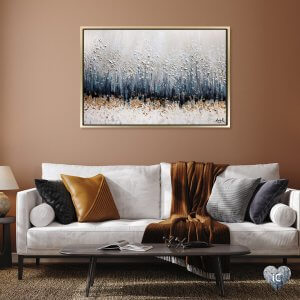 NKH114-rs Abstract design of blue with gold specks