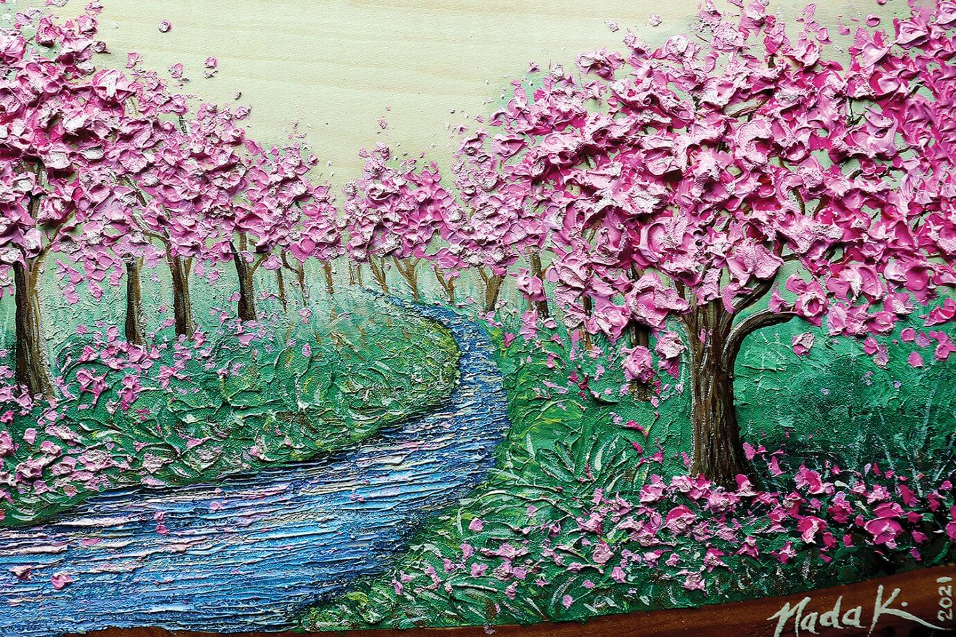 Nada Khatib Watch This Artist’s Palette Knife Nature Painting