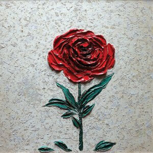 NKH32 Red rose with texture against texture background