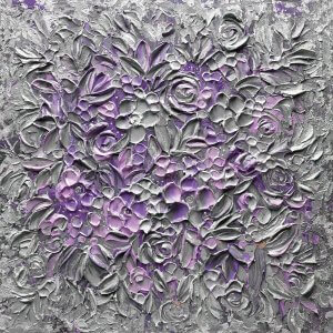 NKH33 Textured florals with purple and gray