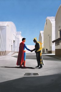 Superman and Batman shaking hands