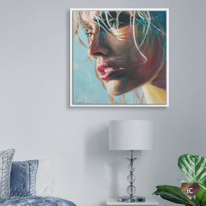 Close up of woman with wet hair