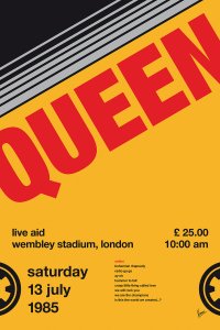 Queen concert poster for Live Aid