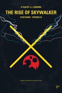 Star Wars The Rise Of Skywalker post with light sabers and lightening